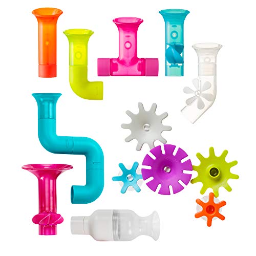 Boon Bundle Baby and Toddler Bath Toys - Includes Boon Pipes, Cogs, and Tubes Bathtub Toys - Toddler Sensory Toys - Multicolored - 13 Count - Ages 12 Months and Up