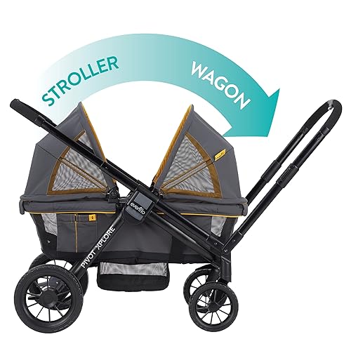 Evenflo Pivot Xplore All-Terrain Stroller Wagon (Adventurer Gray) - Pivot Xplore - Adventurer Gray