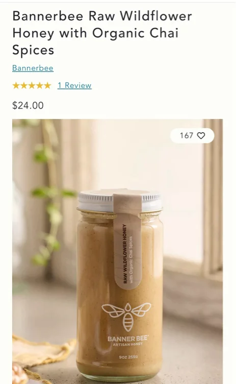 Bannerbee Raw Wildflower Honey with Organic Chai Spices
