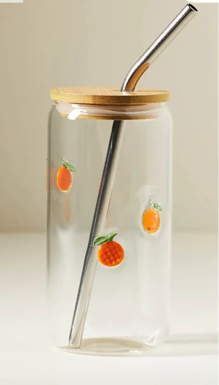 Icon Juice Sipper Glass-Oranges
