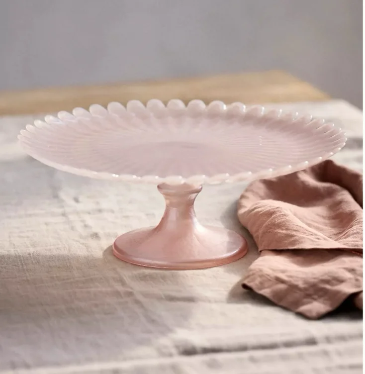 Scalloped Glass Cake Stand