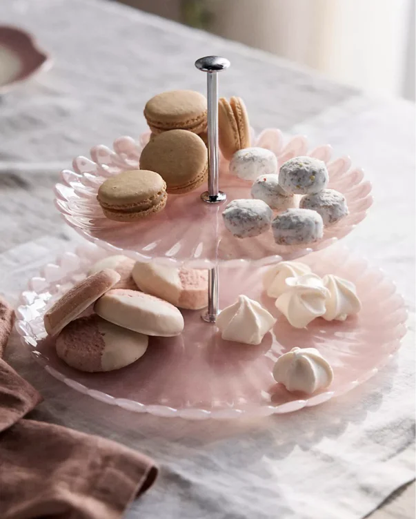Scalloped Glass Serving Stand