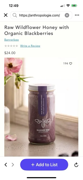 Raw Wildflower Honey with Organic Blackberries