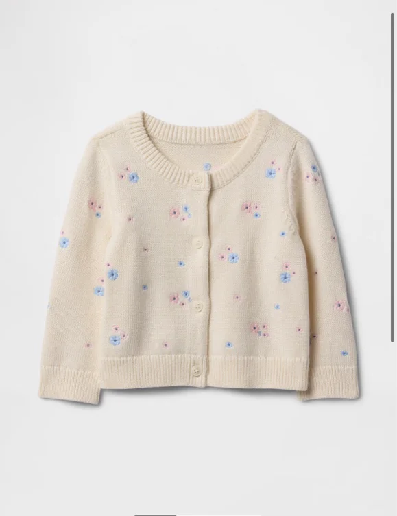 Baby Floral Embroidered Cardigan Sweater | Gap