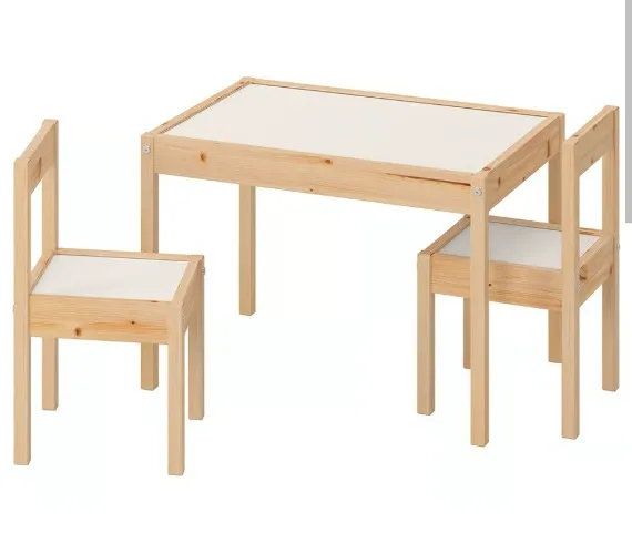LÄTT Children's table and 2 chairs - white/pine