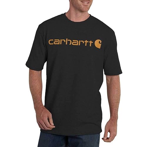 Carhartt Men's Loose Fit Heavyweight Short-Sleeve Logo Graphic T-Shirt - Carbon Heather - Medium