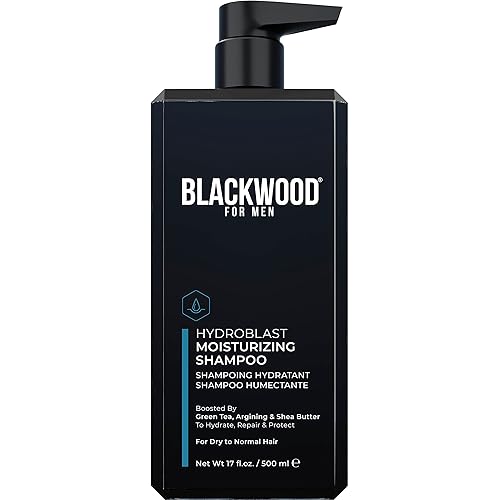 Blackwood For Men Hydroblast Moisturizing Shampoo - Men's Shampoo for Coarse, Dry, & Curly Hair - Infused with Ginseng & Ginger- Natural Vegan Formula -Sulfate Free, Paraben Free & Cruelty Free(17 Oz) - 17 Fl Oz (Pack of 1)