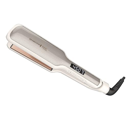 Remington Shine Therapy 2 inch Hair Straightener Iron, Flat Iron for Hair Infused with Argan Oil & Keratin, Professional Ceramic Flat Iron for Less Frizz, Shinier & Smoother Hair, Hair Styling Tools - Champagne - 2”