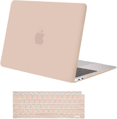 MOSISO Compatible with MacBook Air 13 inch Case 2022 2021 2020 2019 2018 Release A2337 M1 A2179 A1932 Retina Display with Touch ID, Plastic Hard Shell Case & Keyboard Cover Skin, Marsala Red - Camel