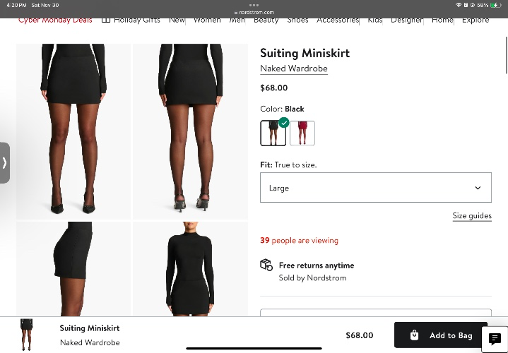 Nordstrom black mini skirt
