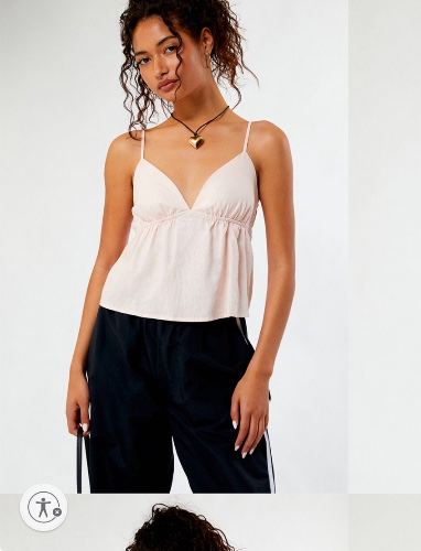 LA Hearts Linen V-Neck Babydoll Tank Top | PacSun