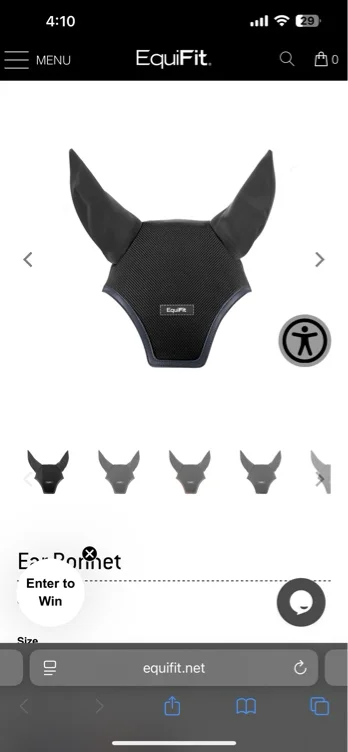 Equi fit horse ear bonnet