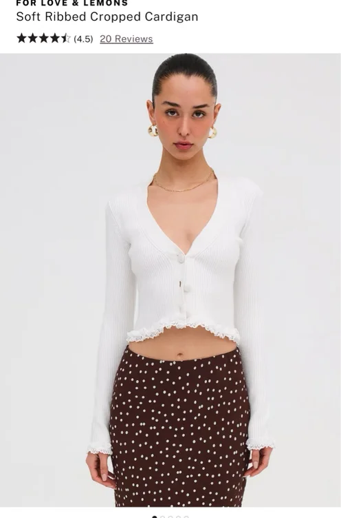 Soft Ribbed Cropped Cardigan