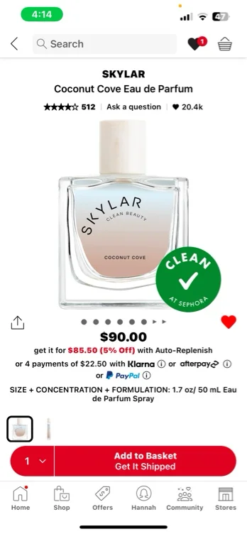 Coconut Cove Eau de Parfum - SKYLAR | Sephora