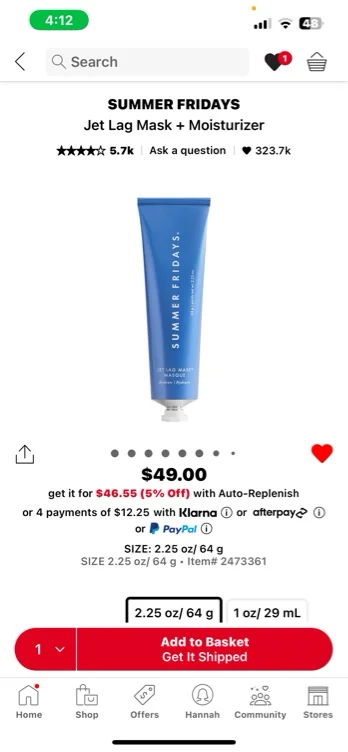 Jet Lag Mask - Summer Fridays | Sephora