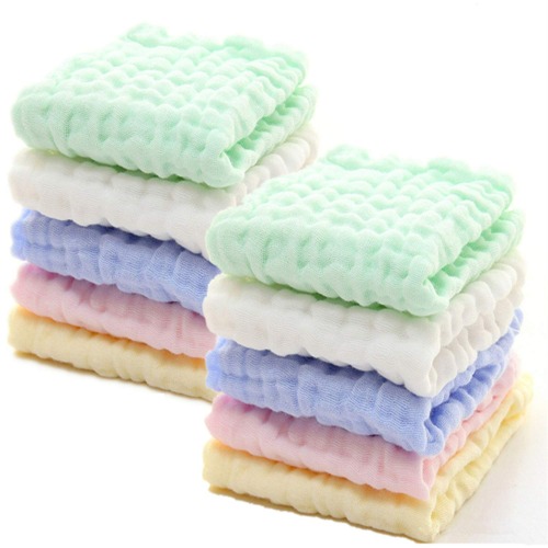 Baby Muslin Washcloths - Natural Muslin Cotton Baby Wipes - Soft Newborn Baby Face Towel for Sensitive Skin- Baby Registry as Shower Gift, 10 Pack 10x10 inches by MUKIN (Multicolored) - Multicolored