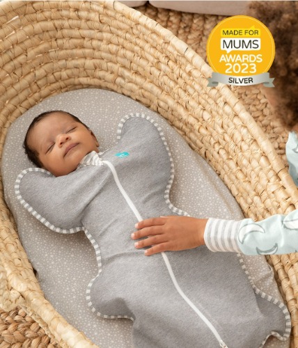 Swaddle Up™ 1.0 TOG (20-24°C) Grey Original Cotton- Size Small