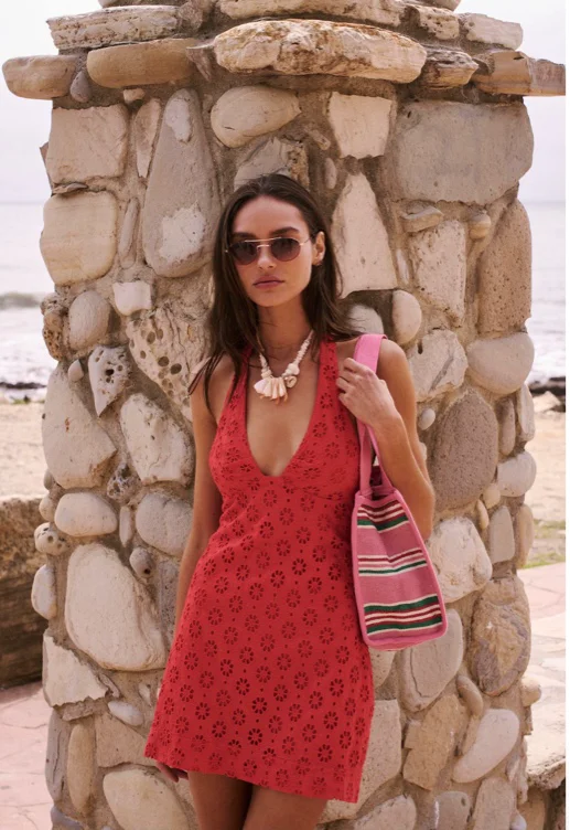 Trevi Eyelet Mini Dress