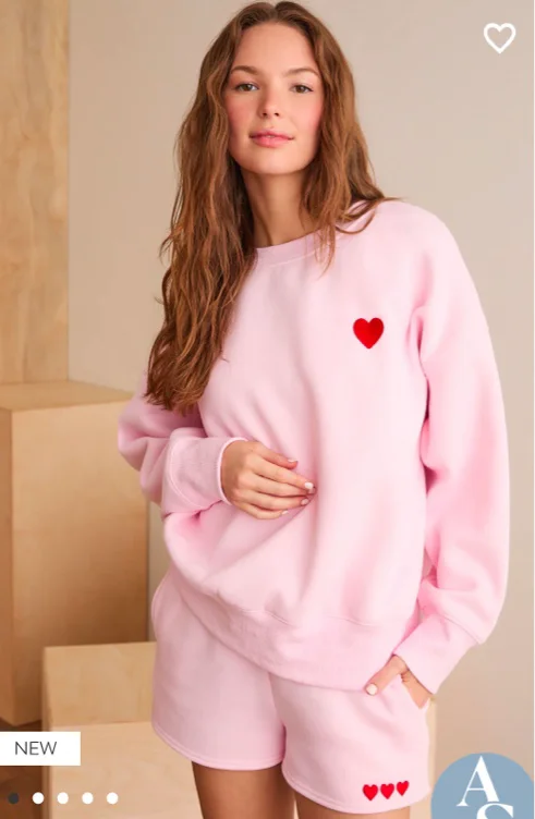 Love Club Embroidered Sweatshirt in Pink | AS Revival