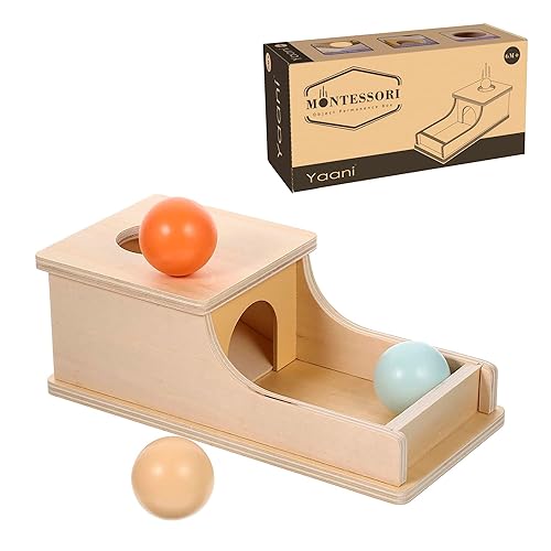 YAANI Montessori Object Permanence Box, Montessori Toys for 1 Year olds, Baby Toys 6-12 Months, Montessori Toys, Baby Toys - Neutral Colors