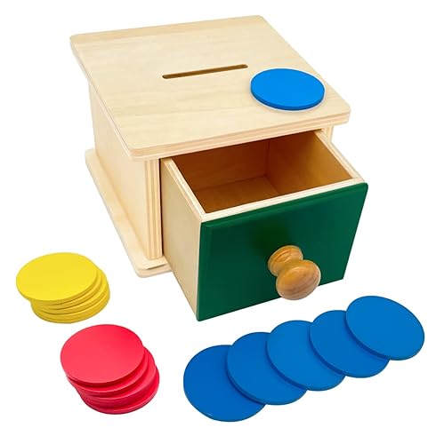 SGVV90 Montessori Infant Coin Box Toddler Montessori Early Learning Educational Toy Gift