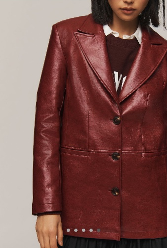 Maeve Faux Leather Jacket - Wine