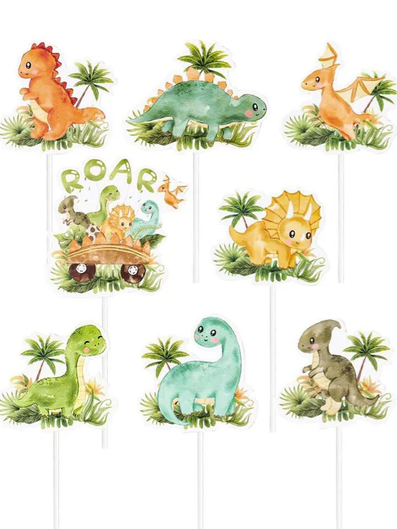 16 piece Dino cake topper 