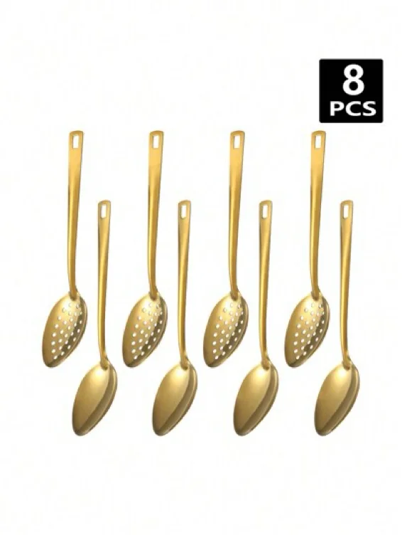 Gold serving spoons
