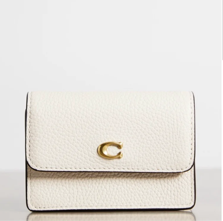 Polished Pebble Leather Essential Half Flap Card Case