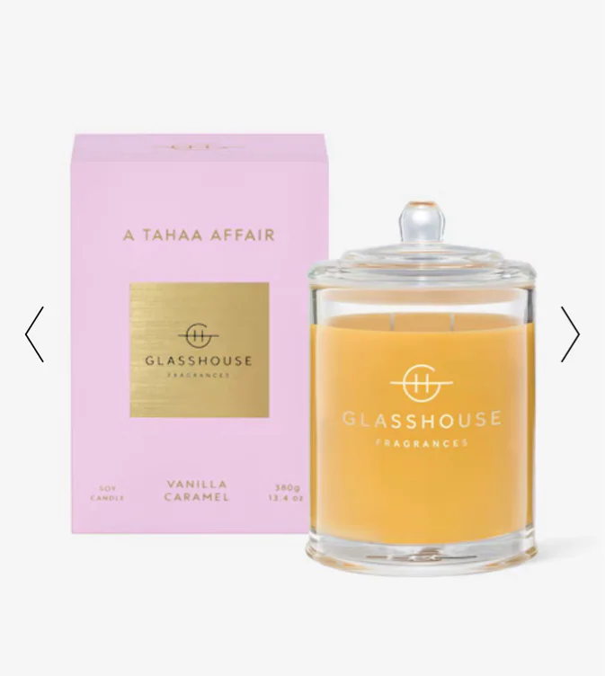 Glasshouse Fragrances Soy Candle 380G  Tahaa Affair - Peter Alexander Online