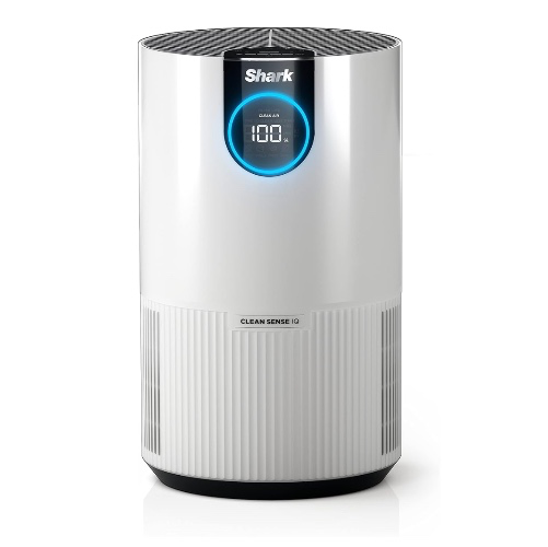 Shark - Clean Sense Air Purifier 500, Clean Sense IQ, NanoSeal True HEPA, 500 sq. ft., Filters 99.9% of allergens, Pro Odor Lock - White