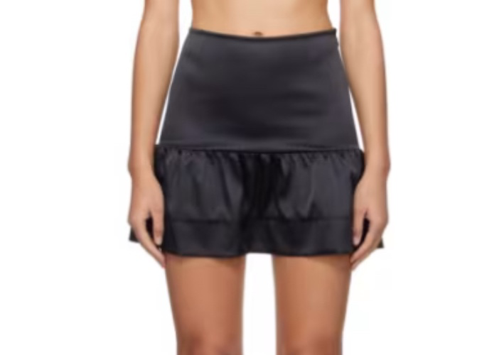 Black Flounce Miniskirt