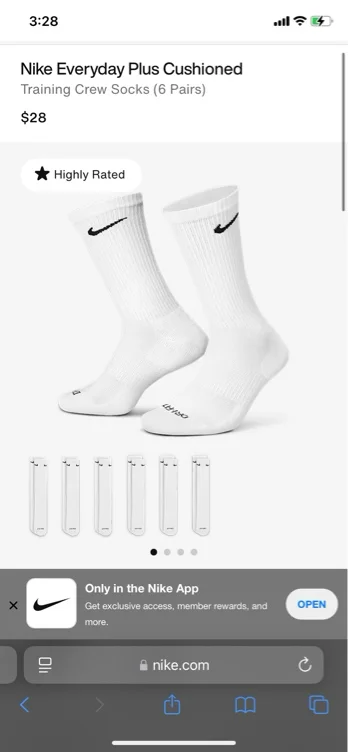 Nike Everyday Plus Cushioned Training Crew Socks (6 Pairs)