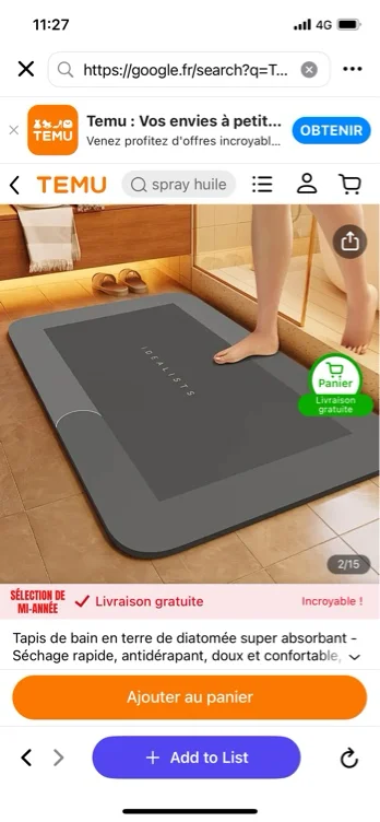 tapis bain en     super absorbant tapis sol - Temu France