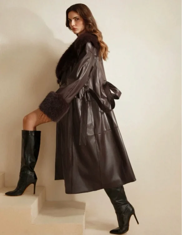 Leather, long coat