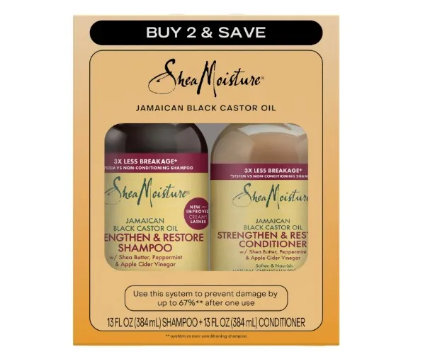 SheaMoisture Jamaican Black Castor Oil Strengthen & Restore Shampoo and Conditioner Set