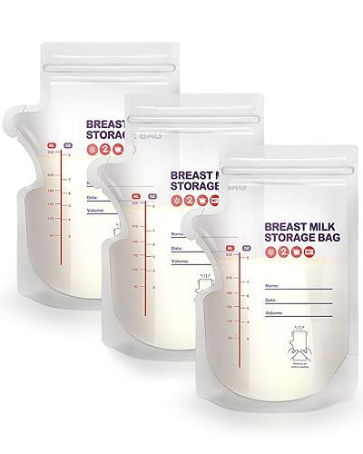 dearlomum BPA-Free Breastmilk Storage Bags - 120 Pcs, 8 Ounce, Self-Standing with Pour Spout, Space-Saving Flat Profile, Ideal for Convenient Breastfeeding and Milk Storage, Refrigeration & Freezing - 8 OZ/250 ML - 120 Count