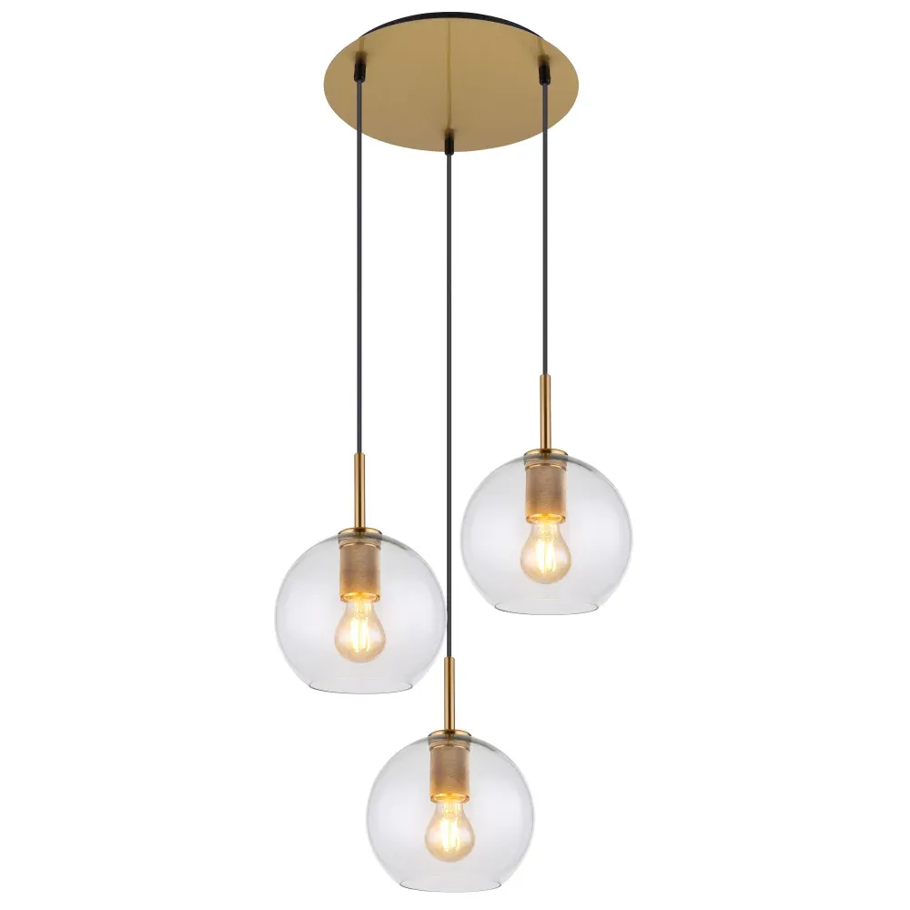 Globo ADARA Lampadario a sospensione Ottone, 3-Luci