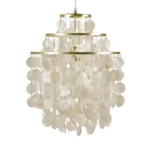 KUTA - pendant lamp with mother of pearl and gilded metal pendants