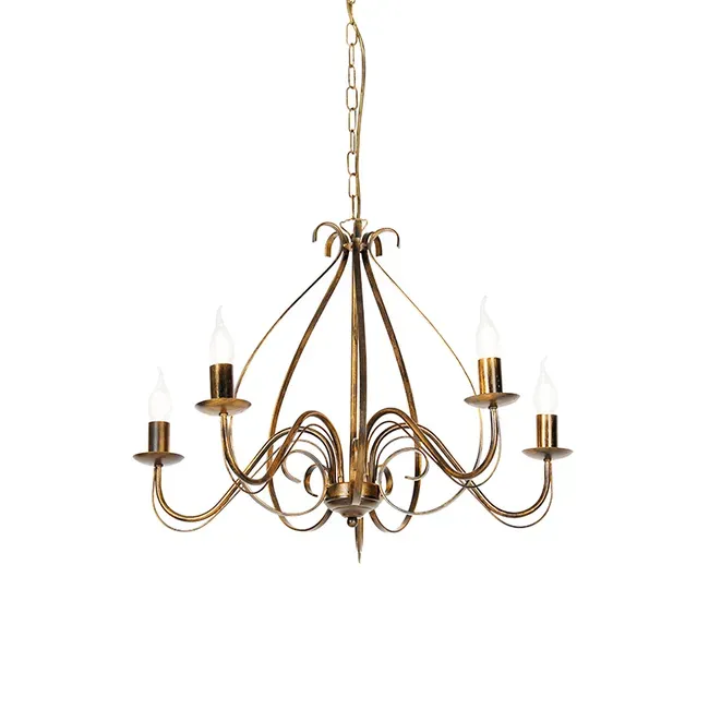 Lampadario classico oro antico 5 luci - Giuseppe 5