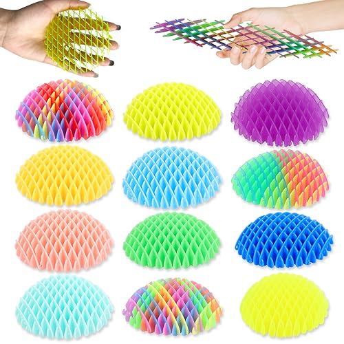 Fidget Worm Toy, Fidget Toys Adults and Kids, Stress Relief Fidget Toys for Kids&Adults, Fidget Spinners Sensory Squeeze Toys, Relieves Stress and Anxiety Finger Toys for Kids with Autism ADHD-12pcs
