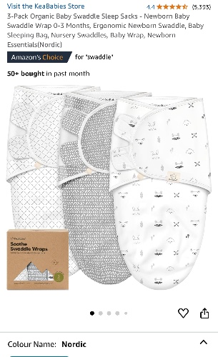 3-Pack Organic Baby Swaddle Sleep Sacks - Newborn Baby Swaddle Wrap 0-3 Months, Ergonomic Newborn Swaddle, Baby Sleeping Bag, Nursery Swaddles, Baby Wrap, Newborn Essentials(Nordic) : Amazon.com.au: Baby
