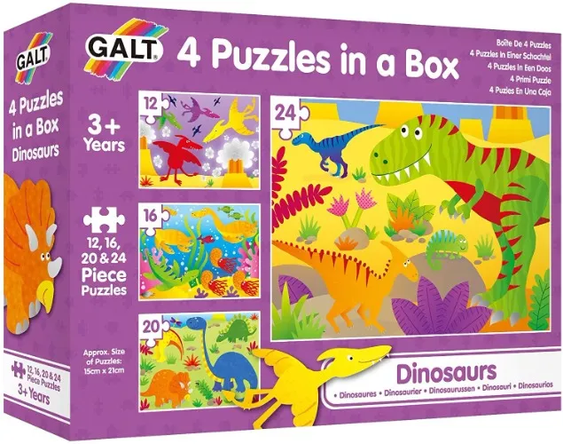 Galt - 4 Puzzles in a Box - Dinosaurs