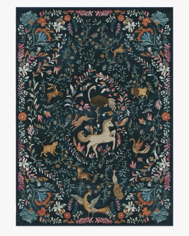 Iris Apfel Dreamweaver Blue Multicolor Tufted Rug | Ruggable