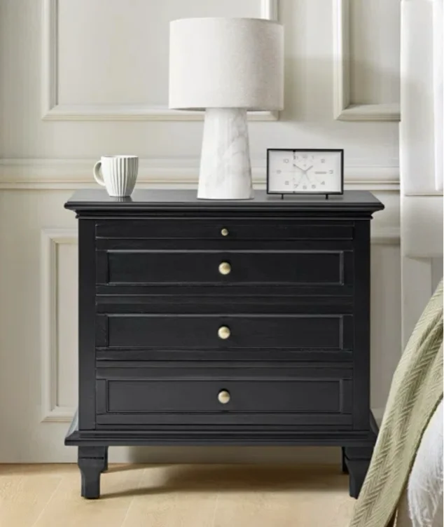 Arthelia Traditional 3-Drawers Nightstand with Built-in Charging Station and Pull-out Shelf