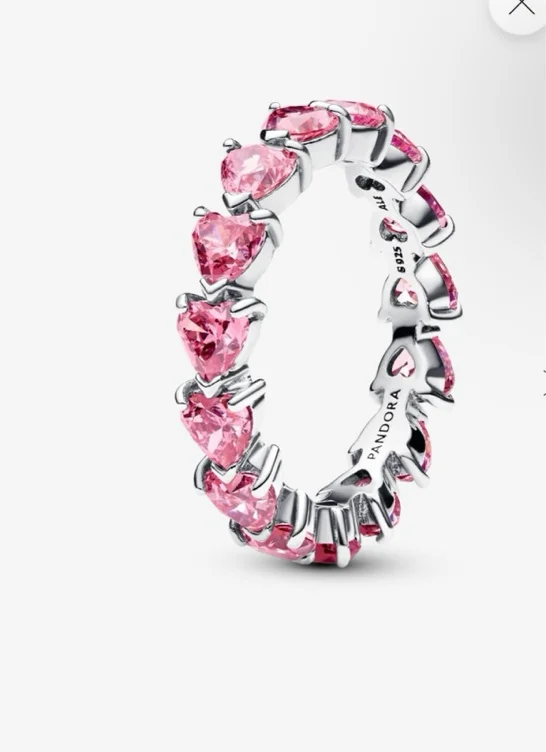 Band of Pink Hearts Ring