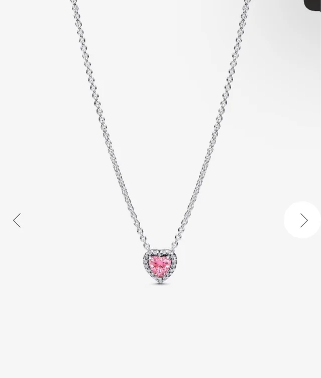 Pink Elevated Heart Necklace