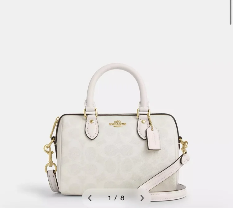 Gold/White/Chalk Mini Rowan Crossbody Bag In Signature Canvas