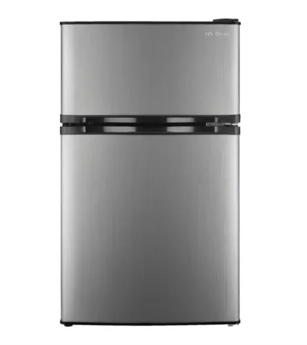 Insignia™ - 3.0 Cu. Ft. Mini Fridge with Top Freezer and ENERGY STAR Certification - Stainless Steel