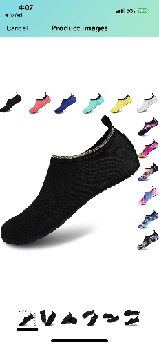 VIFUUR Water Sports Shoes Barefoot Quick-Dry Aqua Yoga Socks Slip-on for Men Women - 7.5-8.5 Women/6-7 Men Black